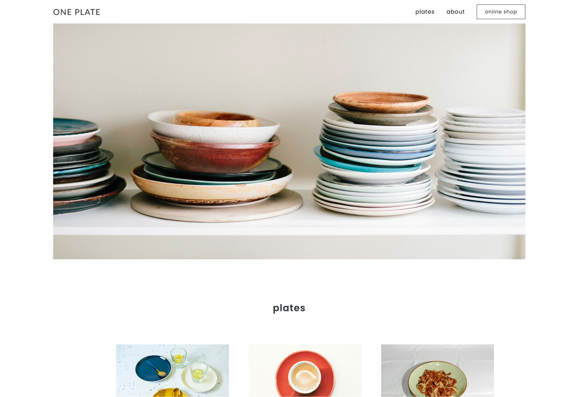 ONE PLATE サイトスクリーンショット